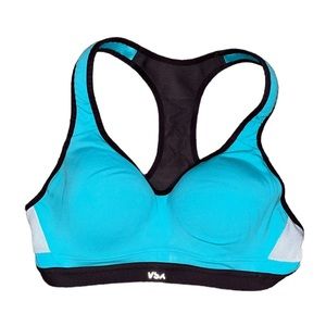 Victoria’s Secret VSX Sport turquoise and gray racer back sports bra